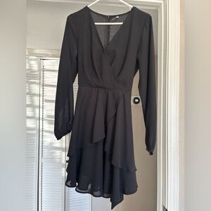 Elegant Black Long Sleeve Dress